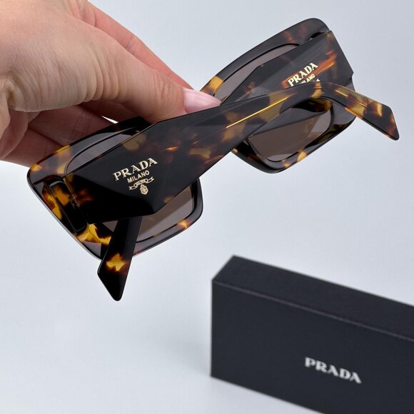 Prada PR08YS 01V8C1 Women BRAND NEW Sunglasses Havana Honey Brown Cat Eye main image 7